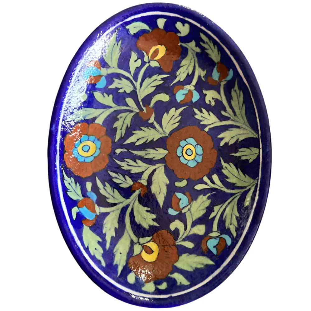 Blue Pottery Round Tray
